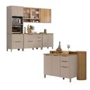 Ver imagem 2 de Armário Cozinha Completa 270cm Lumina Bancada Ilha 100% Mdf Cor:cinnamon com Freijó