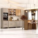 Ver imagem 1 de Armário Cozinha Completa 270cm Lumina Bancada Ilha 100% Mdf Cor:cinnamon com Freijó