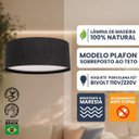 Ver imagem 3 de Plafon Redondo Madeira Preto 50cm - Preto
