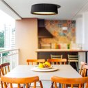 Ver imagem 3 de Plafon Redondo Madeira Preto 50cm - Preto