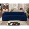 Sofá 3 Lugares Curvo Sala de Estar Living Lótus D02 Veludo Azul Marinho 180 cm C-304 - Lyam Decor - 2