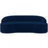 Sofá 3 Lugares Curvo Sala de Estar Living Lótus D02 Veludo Azul Marinho 180 cm C-304 - Lyam Decor - 3