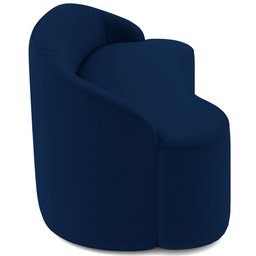 Sofá 3 Lugares Curvo Sala de Estar Living Lótus D02 Veludo Azul Marinho 180 cm C-304 - Lyam Decor - 7