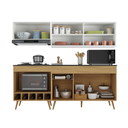 Ver imagem 5 de Armário de Cozinha Modulada Completa com Balcão 190cm Veneza Multimóveis MP2422 Madeirado/Branco