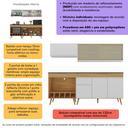 Ver imagem 3 de Armário de Cozinha Modulada Completa com Balcão 190cm Veneza Multimóveis MP2422 Madeirado/Branco