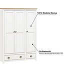 Ver imagem 2 de Guarda Roupa com 3 Portas e 2 Gavetas - Branco/Carvalho