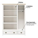 Ver imagem 4 de Guarda Roupa com 3 Portas e 2 Gavetas - Branco/Carvalho
