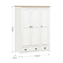 Ver imagem 6 de Guarda Roupa com 3 Portas e 2 Gavetas - Branco/Carvalho