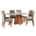 Ver imagem 2 de Mesa de Jantar 6 Lugares Maitê Juliana com Vidro Cinamomo/off White/joli - Cimol