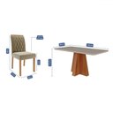 Ver imagem 3 de Mesa de Jantar 6 Lugares Maitê Juliana com Vidro Cinamomo/off White/joli - Cimol