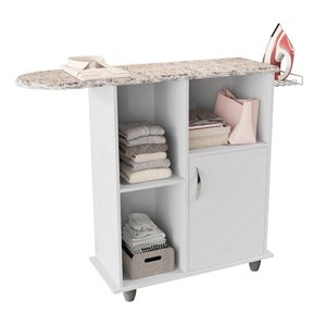Tábua de Passar com Armário Organizador Miami Qualitare:branco