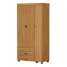 Guarda Roupa Bela Nature Resistente de Mdf com 3 Portas e 2 Gavetas Estilo Moderno Ripado - 4