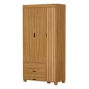 Ver imagem 4 de Guarda Roupa Bela Nature Resistente de Mdf com 3 Portas e 2 Gavetas Estilo Moderno Ripado