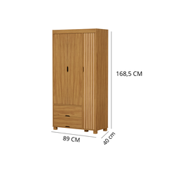 Guarda Roupa para Quarto de Solteiro Mdf 3 Portas 2 Gavetas Estilo Retro Classico Moderno Linha Bela - 4