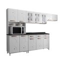 Ver imagem 2 de Cozinha Completa Modulada de Aço 4 Peças com Vidros e Balcão Multimóveis CR20353