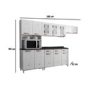 Ver imagem 3 de Cozinha Completa Modulada de Aço 4 Peças com Vidros e Balcão Multimóveis CR20353