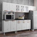 Ver imagem 1 de Cozinha Completa Modulada de Aço 4 Peças com Vidros e Balcão Multimóveis CR20353