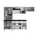 Ver imagem 4 de Cozinha Completa Modulada de Aço 4 Peças com Vidros e Balcão Multimóveis CR20353