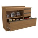 Ver imagem 3 de Armário de Cozinha Balcão 1 Porta e 4 Gavetas 120cm com Tampo G746 Maxxi Canela Kappesberg