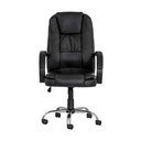 Ver imagem 2 de Kit 2 Cadeiras Presidente Giratória Para Escritório em Couro PU Preta W-65
