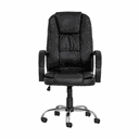 Ver imagem 2 de Kit 2 Cadeiras Presidente Giratória Para Escritório em Couro PU Preta W-65