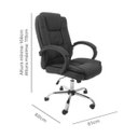 Ver imagem 6 de Kit 2 Cadeiras Presidente Giratória Para Escritório em Couro PU Preta W-65