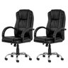 Kit  2 Cadeiras Presidente Giratória Para Escritório em Couro PU Preta W-65 - 1