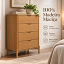 Ver imagem 7 de Cômoda 4 Gavetas Nest em Madeira Maciça - Tauari