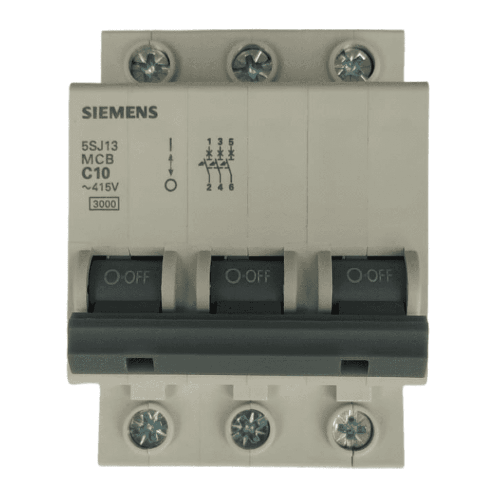 DISJUNTOR TRIFÁSICO TRIPOLAR MINI DIN CURVA C 5SJ1 SIEMENS:10A