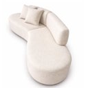 Ver imagem 6 de Sofa Virgínia Curvo em Bouclé Kit com Puff | Conforto e Design Moderno