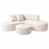 Sofa Virgínia Curvo em Bouclé Kit com Puff | Conforto e Design Moderno - 3