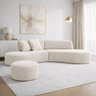 Sofa Virgínia Curvo em Bouclé Kit com Puff | Conforto e Design Moderno - 7
