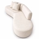 Ver imagem 4 de Sofa Virgínia Curvo em Bouclé Kit com Puff | Conforto e Design Moderno