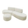 Sofa Virgínia Curvo em Bouclé Kit com Puff | Conforto e Design Moderno - 8