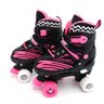 Patins 4 Rodas Com Proteção Preto/Rosa 34/37 Unitoys 1513 - 2