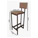 Ver imagem 4 de Kit 3 Banquetas Hator Altas Cozinha Goumet Bistrô Bares Pubs Aço Carbono Corino Caramelo