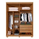 Ver imagem 3 de Guarda-roupa Solteiro Lille 4 Portas 3 Gavetas Cinamomo/off White - Pnr Móveis