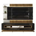 Ver imagem 1 de Estante Home para Tv 60 Polegadas Lumus Preto Gloss Tronco Ripado Dj Moveis