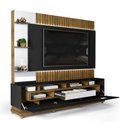 Ver imagem 3 de Estante Home para Tv 60 Polegadas Lumus Preto Gloss Tronco Ripado Dj Moveis