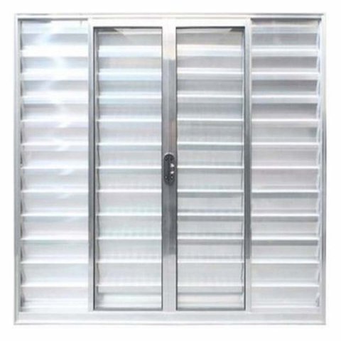 Janela de Alumínio Brilhante Veneziana de Correr 6 Folhas Sem Grade CMC Modular - 2.00(L)X1.20(A)