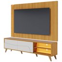 Ver imagem 6 de Painel TV 65 pol LED e Rack Sala Pé Madeira Dante Naturale/Off C05 - Mpozenato