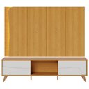 Ver imagem 3 de Painel TV 65 pol LED e Rack Sala Pé Madeira Dante Naturale/Off C05 - Mpozenato