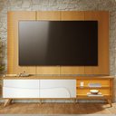Ver imagem 2 de Painel TV 65 pol LED e Rack Sala Pé Madeira Dante Naturale/Off C05 - Mpozenato