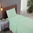 Ver imagem 1 de Kit Roupa Cama Solteiro 100% Algodão 3 Peças Percal 300 Fios Hotel Pousada:verde Bebe
