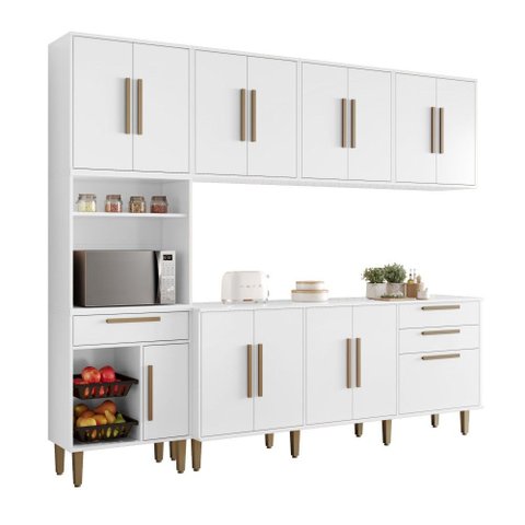 Cozinha com 14 Portas com Fruteira Lorena:branco