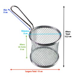 Kit 6 Cesta para Servir Porções Batata Frita Frango Salgados Hamburgueria Festa - 3
