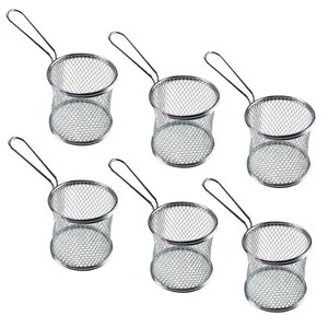 Kit 6 Cesta para Servir Porções Batata Frita Frango Salgados Hamburgueria Festa