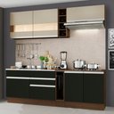 Ver imagem 1 de Armário de Cozinha Completa 220cm Rustic/Preto/Crema Parma Madesa 02