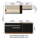 Ver imagem 4 de Armário de Cozinha Completa 220cm Rustic/Preto/Crema Parma Madesa 02