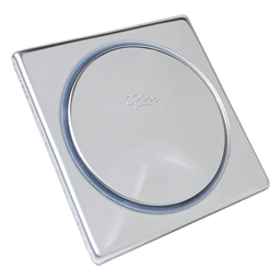 Kit 05 Ralo Click Banheiro Inox Quadrado 10x10 Cromado - 2